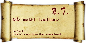 Némethi Tacitusz névjegykártya